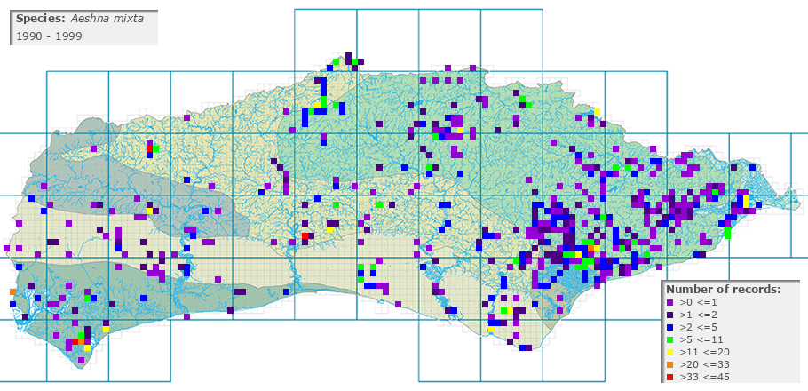Aeshna mixta distribution 1990 - 1999