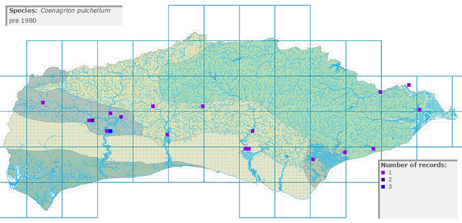 Coenagrion pulchellum distribution pre 1980