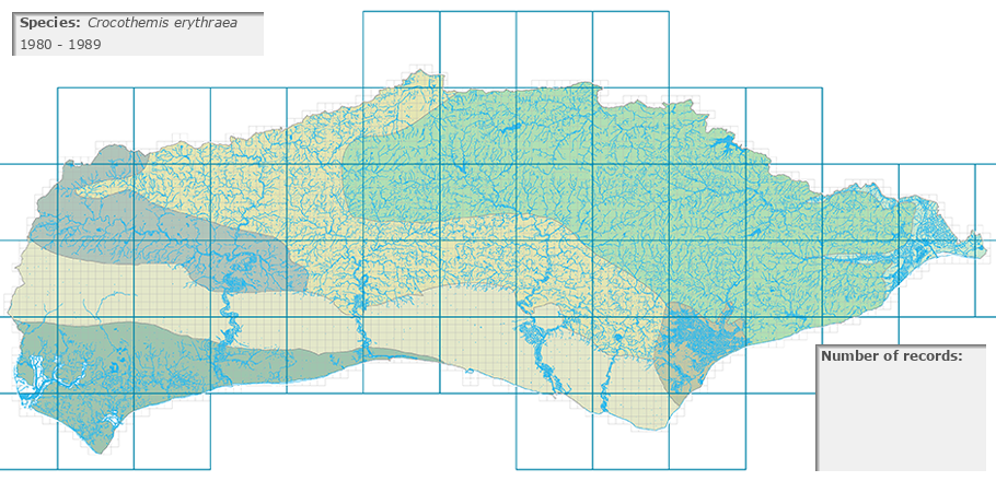 Crocothemis erythraea distribution 1980 - 1989