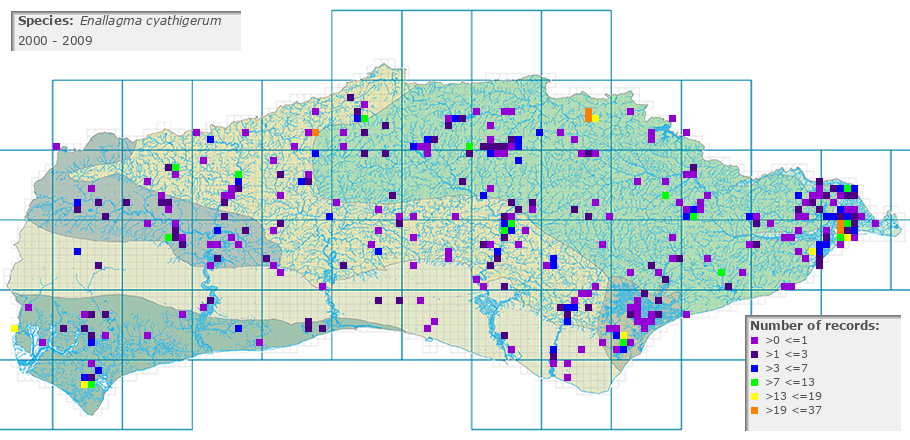 Enallagma cyathigerum distribution 2000 - 2009