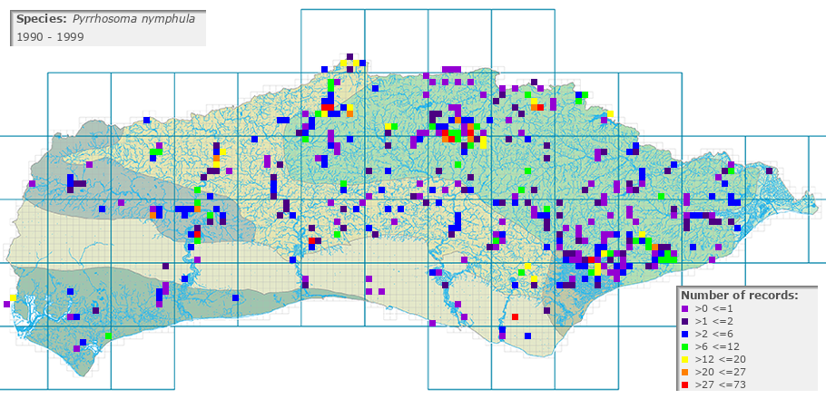 Pyrrhosoma nymphula distribution 1990 - 1999