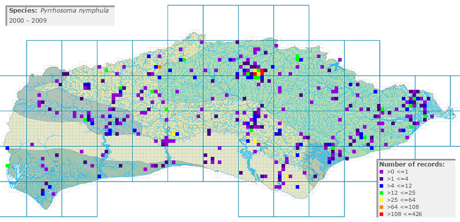Pyrrhosoma nymphula distribution 2000 - 2009