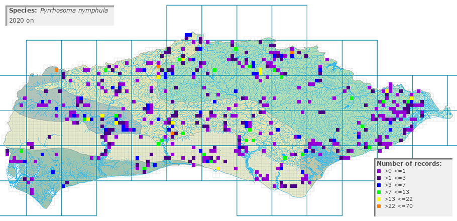 Pyrrhosoma nymphula distribution 2010 on